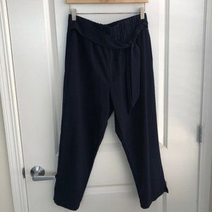 Navy Paper Bag Pants